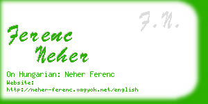 ferenc neher business card